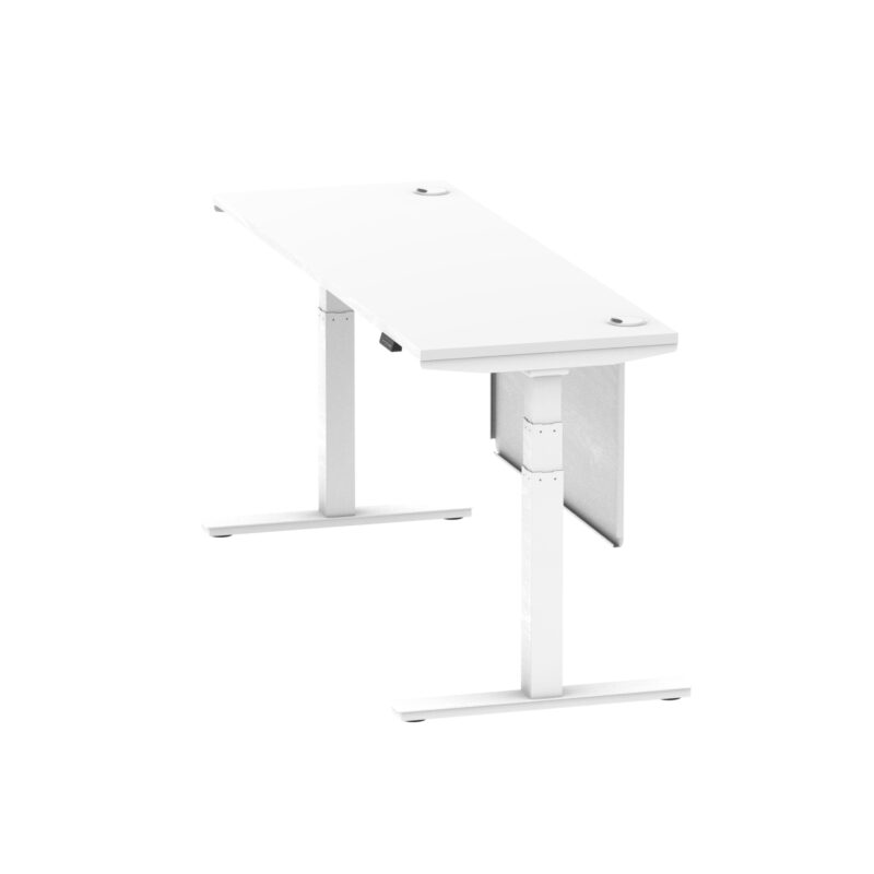 Air Height Adjustable Slimline Desk With Cable Ports With Steel Modesty Panel - Image 246