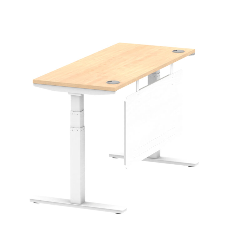 Air Height Adjustable Slimline Desk With Cable Ports With Steel Modesty Panel - Image 109