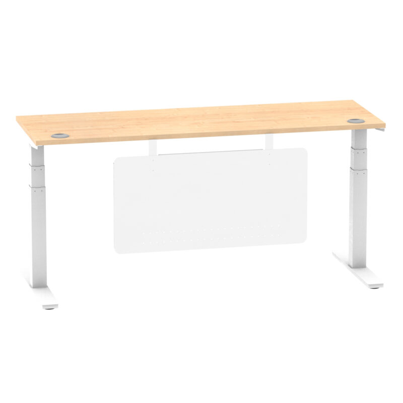 Air Height Adjustable Slimline Desk With Cable Ports With Steel Modesty Panel - Image 272