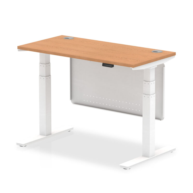 Air Height Adjustable Slimline Desk With Cable Ports With Steel Modesty Panel - Image 15