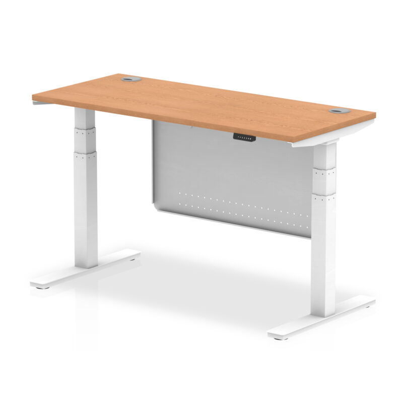 Air Height Adjustable Slimline Desk With Cable Ports With Steel Modesty Panel - Image 131