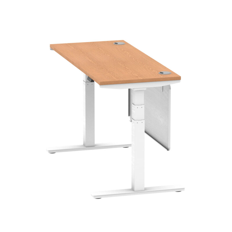 Air Height Adjustable Slimline Desk With Cable Ports With Steel Modesty Panel - Image 132