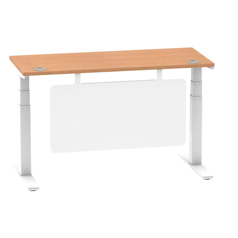 Air Height Adjustable Slimline Desk With Cable Ports With Steel Modesty Panel - Image 134