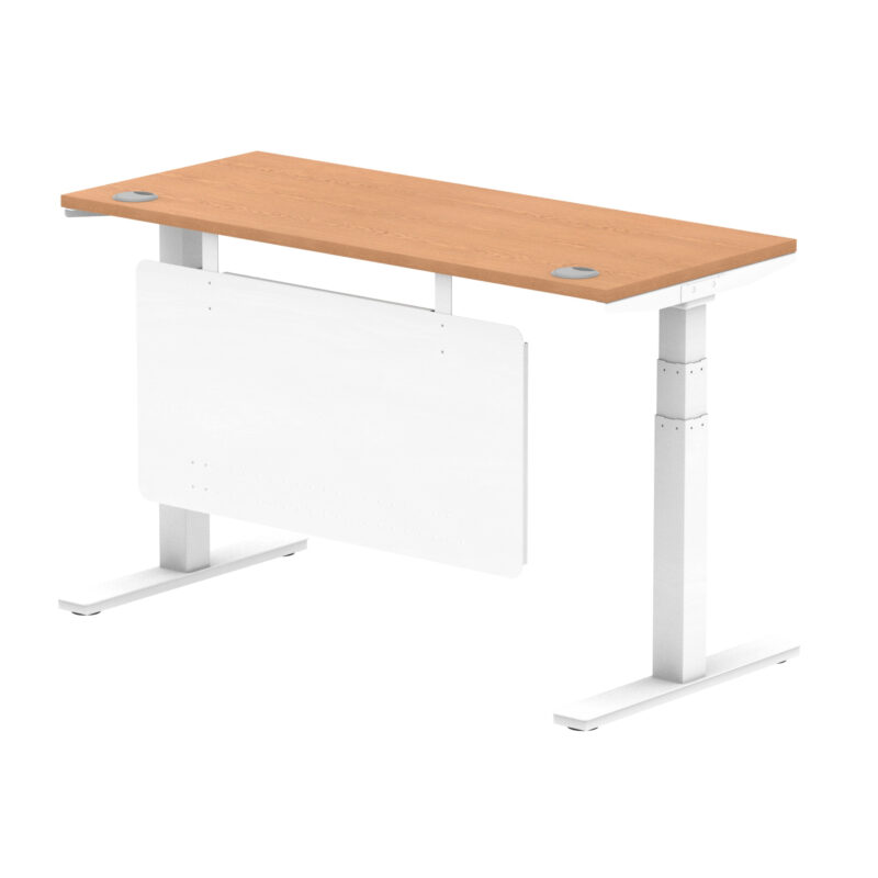 Air Height Adjustable Slimline Desk With Cable Ports With Steel Modesty Panel - Image 135