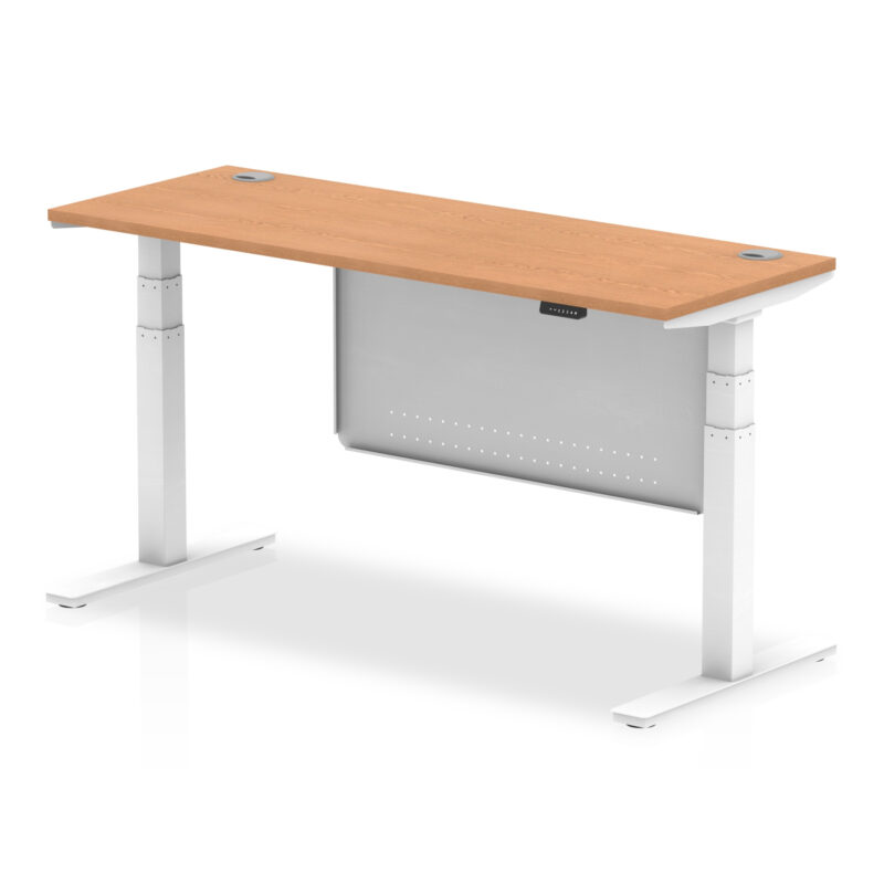 Air Height Adjustable Slimline Desk With Cable Ports With Steel Modesty Panel - Image 177
