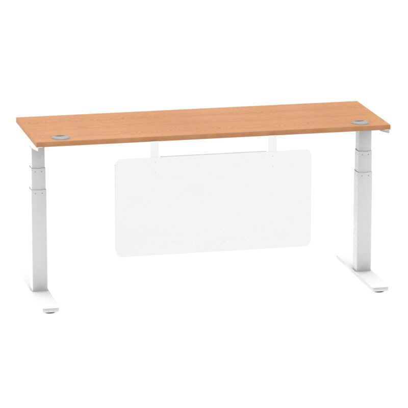 Air Height Adjustable Slimline Desk With Cable Ports With Steel Modesty Panel - Image 296