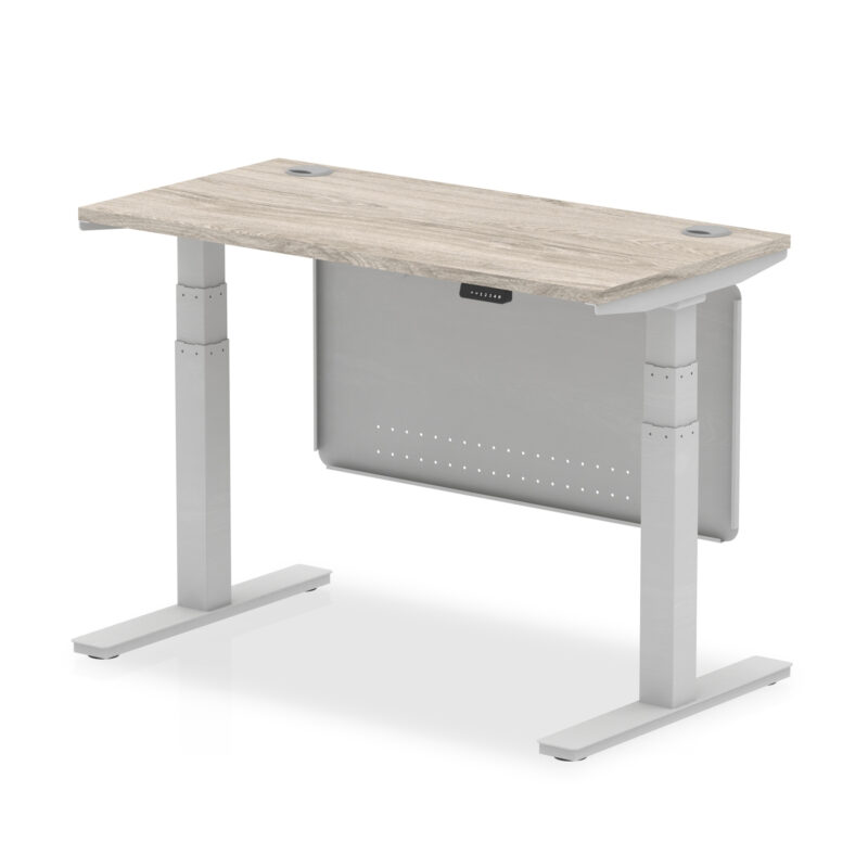 Air Height Adjustable Slimline Desk With Cable Ports With Steel Modesty Panel - Image 17