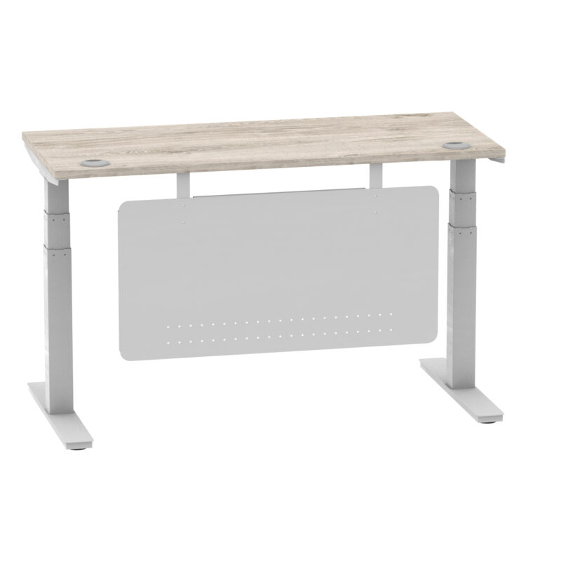 Air Height Adjustable Slimline Desk With Cable Ports With Steel Modesty Panel - Image 150