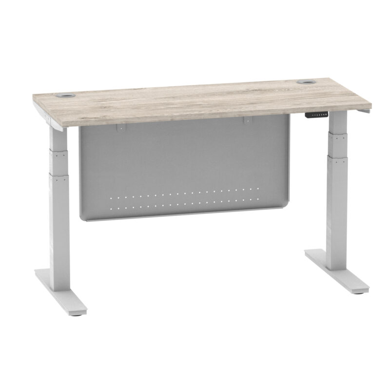 Air Height Adjustable Slimline Desk With Cable Ports With Steel Modesty Panel - Image 154