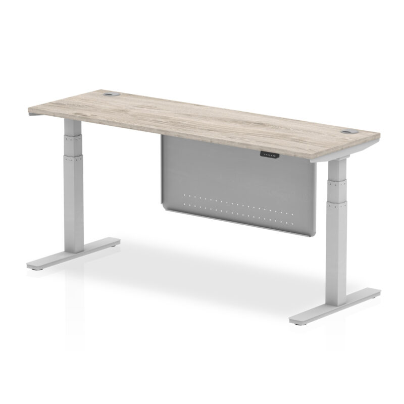 Air Height Adjustable Slimline Desk With Cable Ports With Steel Modesty Panel - Image 309