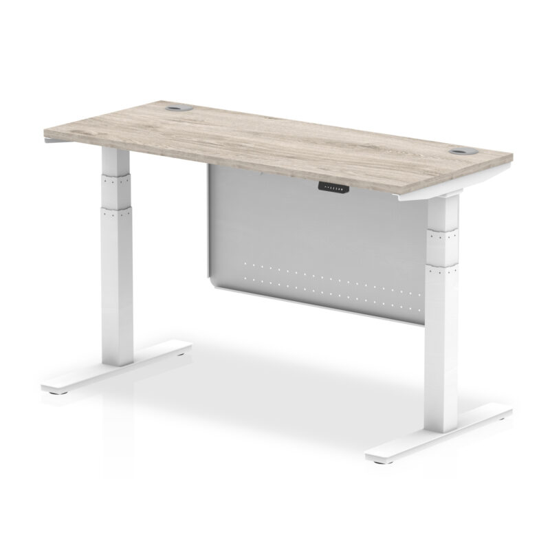 Air Height Adjustable Slimline Desk With Cable Ports With Steel Modesty Panel - Image 155
