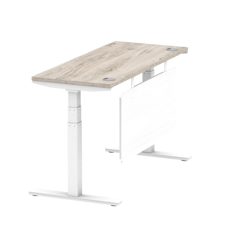 Air Height Adjustable Slimline Desk With Cable Ports With Steel Modesty Panel - Image 157