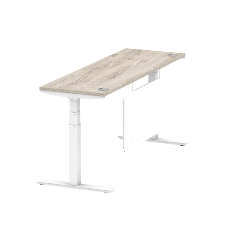 Air Height Adjustable Slimline Desk With Cable Ports With Steel Modesty Panel - Image 319