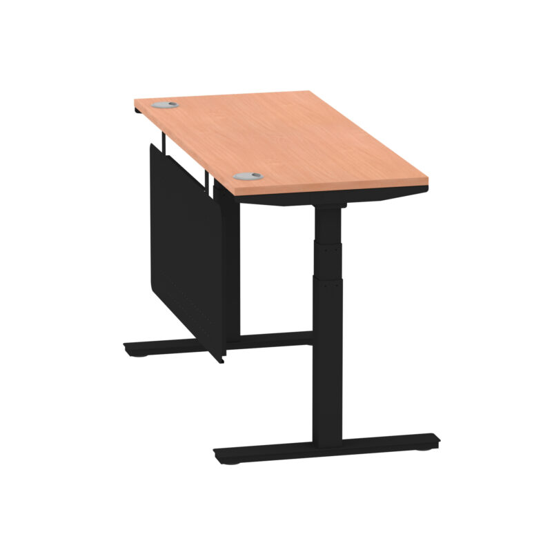 Air Height Adjustable Slimline Desk With Cable Ports With Steel Modesty Panel - Image 24