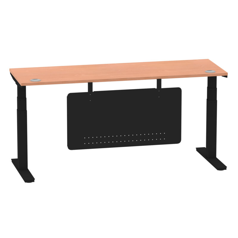 Air Height Adjustable Slimline Desk With Cable Ports With Steel Modesty Panel - Image 184