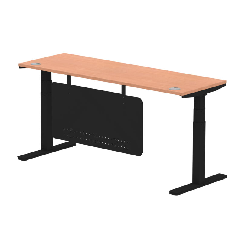 Air Height Adjustable Slimline Desk With Cable Ports With Steel Modesty Panel - Image 185