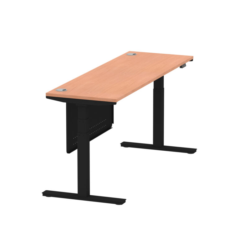 Air Height Adjustable Slimline Desk With Cable Ports With Steel Modesty Panel - Image 187