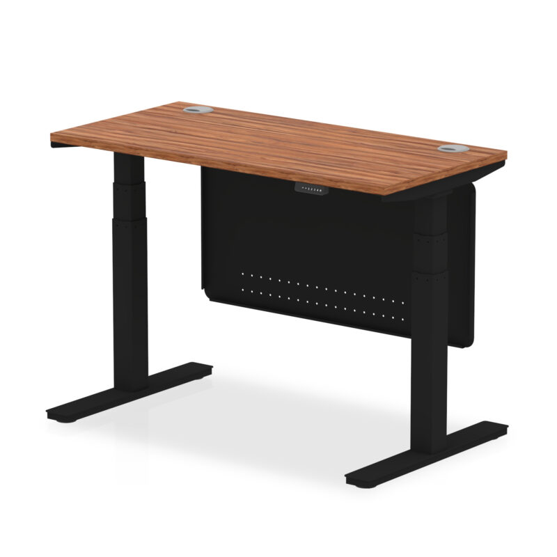 Air Height Adjustable Slimline Desk With Cable Ports With Steel Modesty Panel - Image 4
