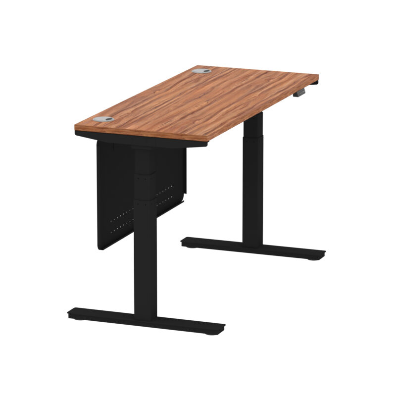 Air Height Adjustable Slimline Desk With Cable Ports With Steel Modesty Panel - Image 49