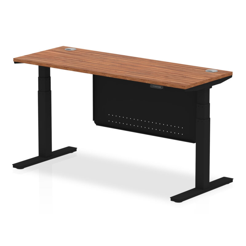 Air Height Adjustable Slimline Desk With Cable Ports With Steel Modesty Panel - Image 166