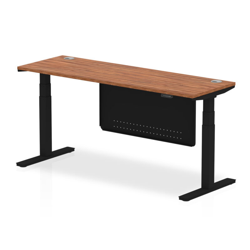 Air Height Adjustable Slimline Desk With Cable Ports With Steel Modesty Panel - Image 205