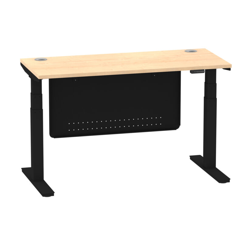 Air Height Adjustable Slimline Desk With Cable Ports With Steel Modesty Panel - Image 98