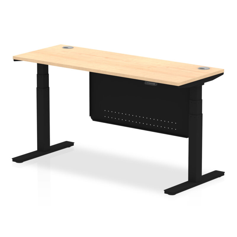 Air Height Adjustable Slimline Desk With Cable Ports With Steel Modesty Panel - Image 172