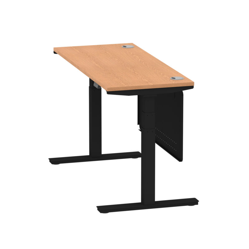 Air Height Adjustable Slimline Desk With Cable Ports With Steel Modesty Panel - Image 116