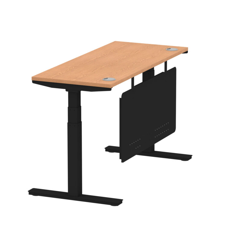 Air Height Adjustable Slimline Desk With Cable Ports With Steel Modesty Panel - Image 117