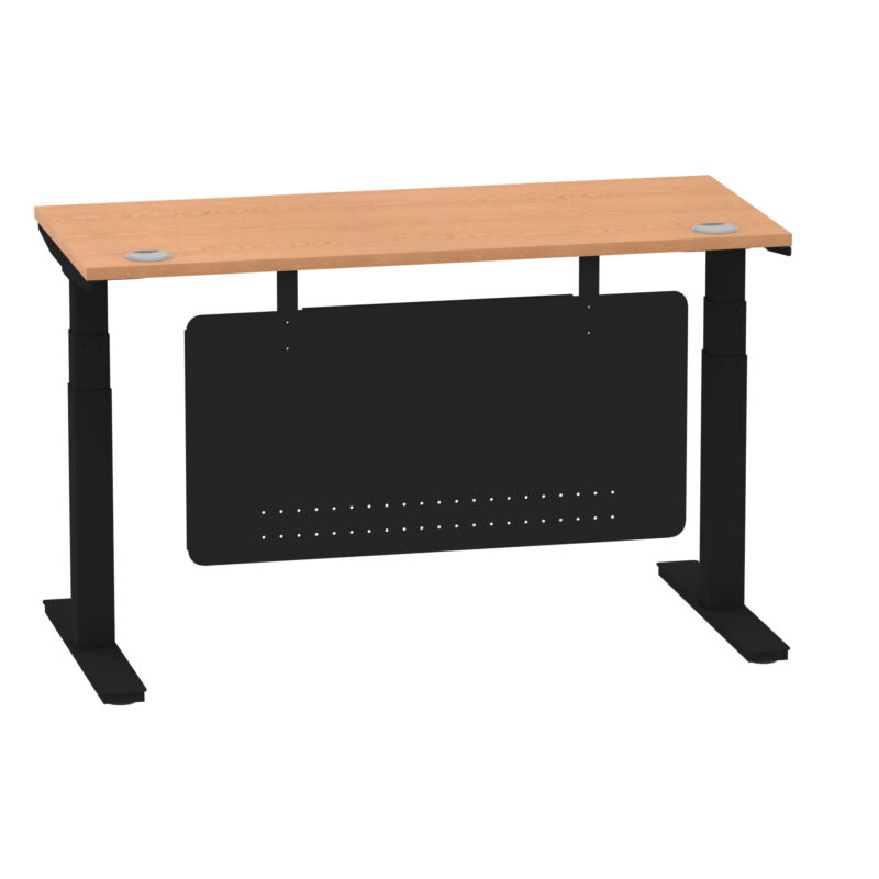 Air Height Adjustable Slimline Desk With Cable Ports With Steel Modesty Panel - Image 118