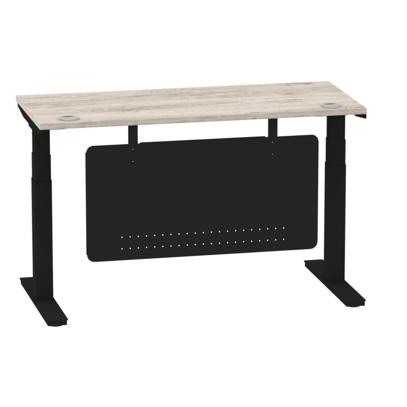 Air Height Adjustable Slimline Desk With Cable Ports With Steel Modesty Panel - Image 142