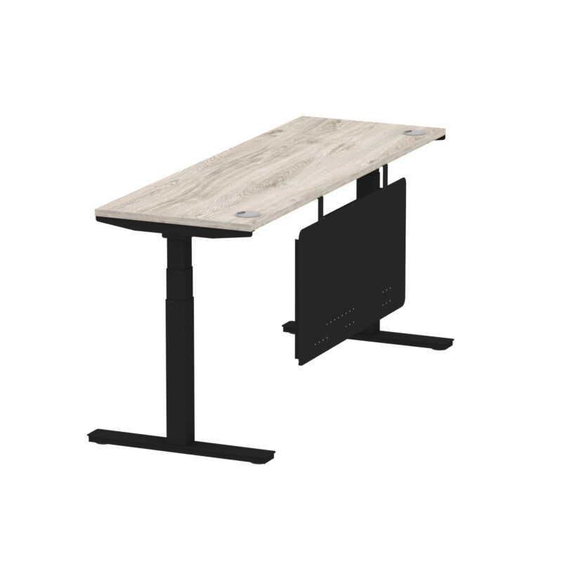 Air Height Adjustable Slimline Desk With Cable Ports With Steel Modesty Panel - Image 303
