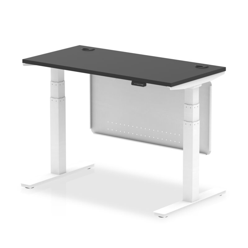 Air Height Adjustable Slimline Desk With Cable Ports With Steel Modesty Panel - Image 327