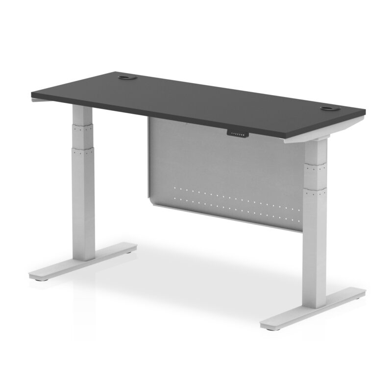 Air Height Adjustable Slimline Desk With Cable Ports With Steel Modesty Panel - Image 329
