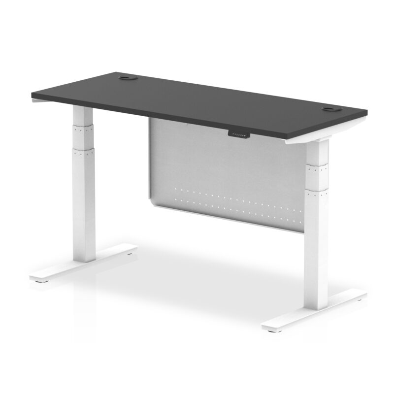 Air Height Adjustable Slimline Desk With Cable Ports With Steel Modesty Panel - Image 330