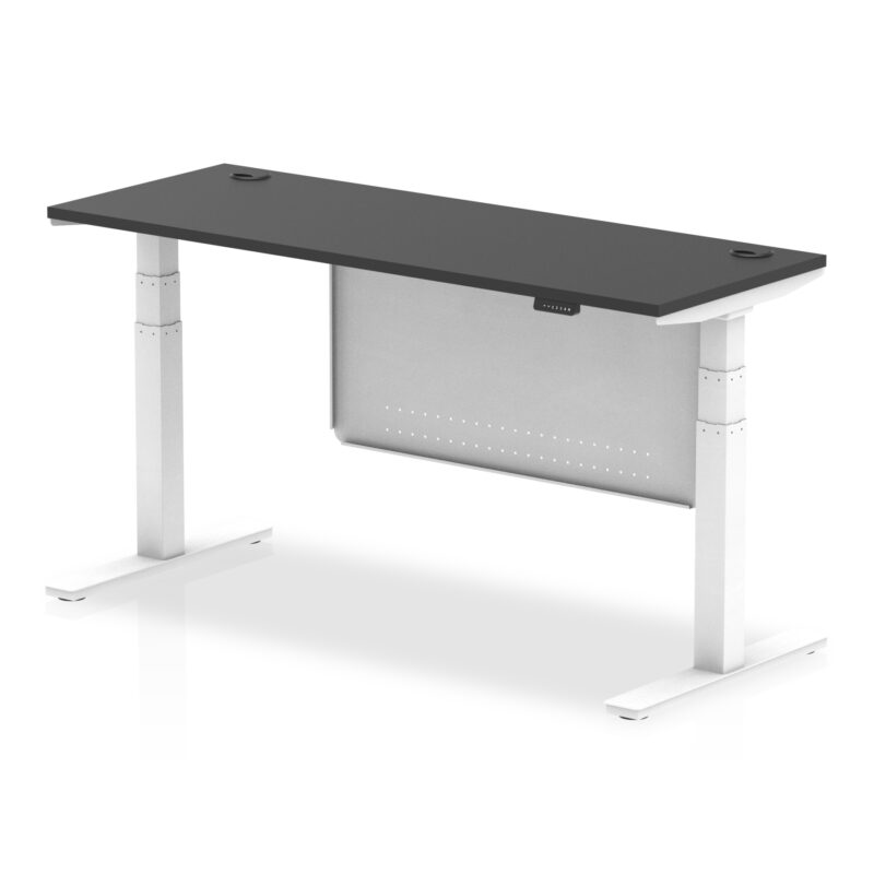 Air Height Adjustable Slimline Desk With Cable Ports With Steel Modesty Panel - Image 333