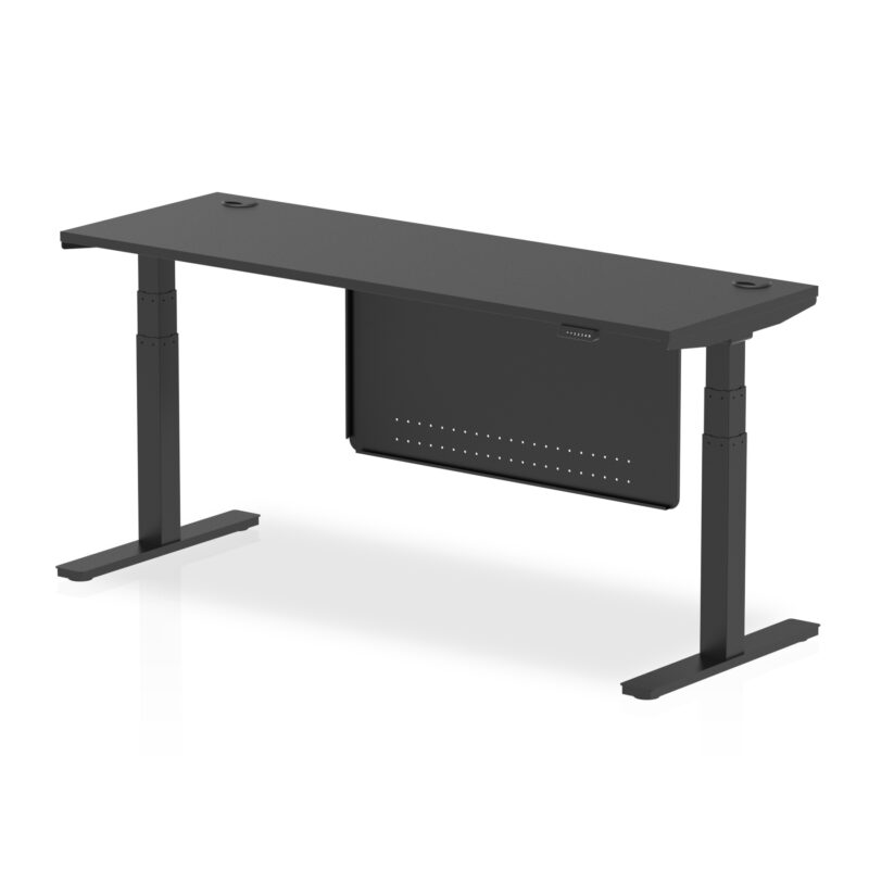 Air Height Adjustable Slimline Desk With Cable Ports With Steel Modesty Panel - Image 334