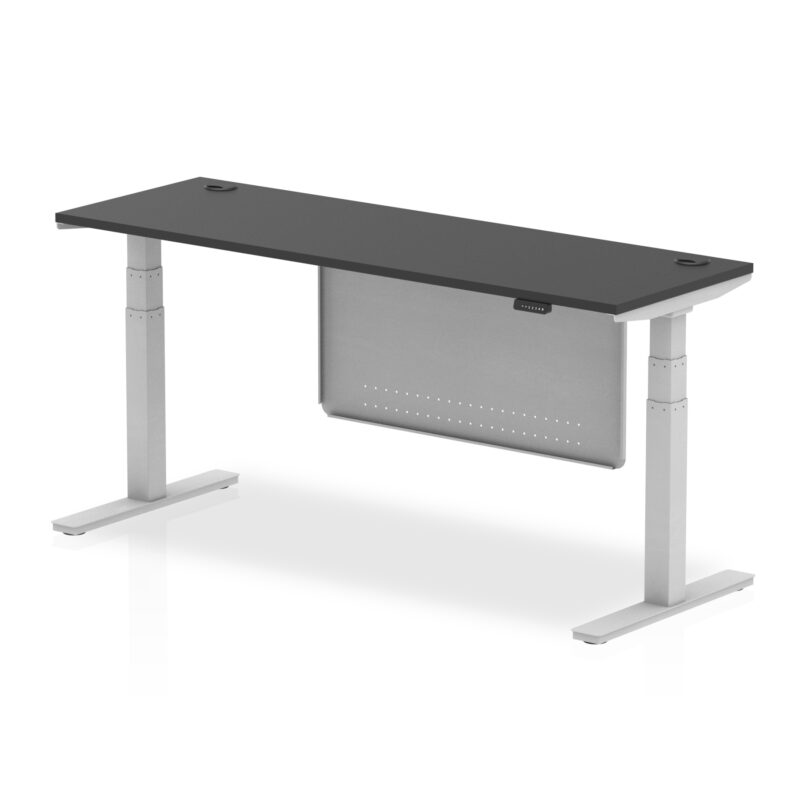 Air Height Adjustable Slimline Desk With Cable Ports With Steel Modesty Panel - Image 335