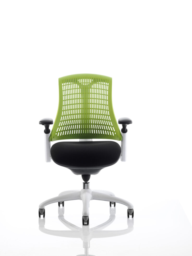 Flex Medium Back White Frame Task Operator Office Chair with Arms - Image 9