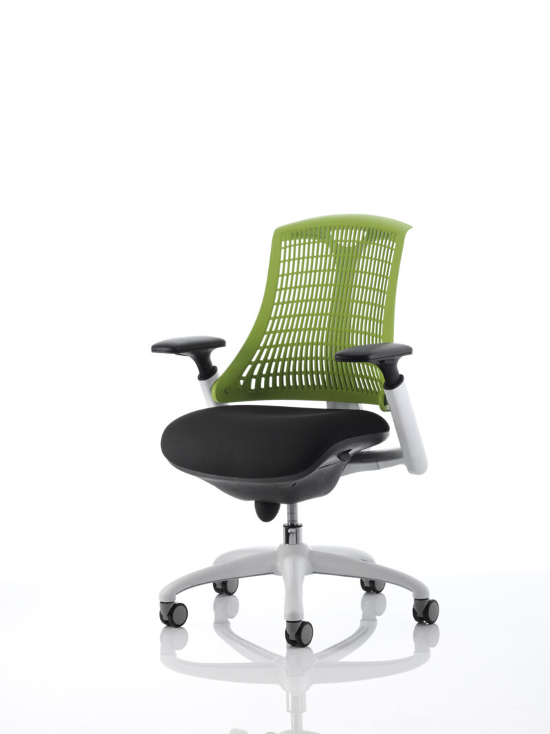 Flex Medium Back White Frame Task Operator Office Chair with Arms - Image 10
