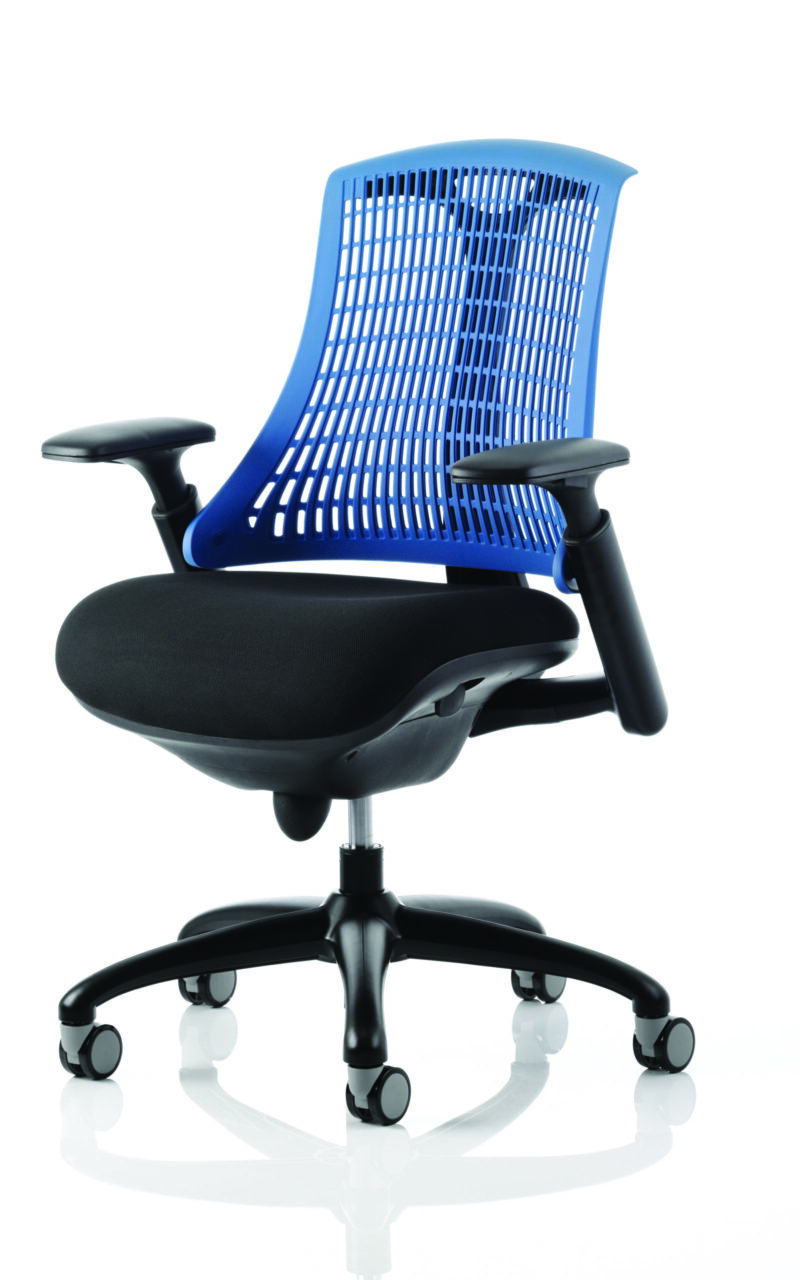 Flex Medium Back Black Frame Task Operator Office Chair with Arms - Image 42
