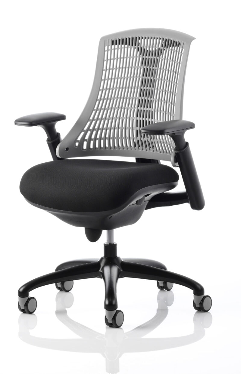 Flex Medium Back Black Frame Task Operator Office Chair with Arms - Image 45