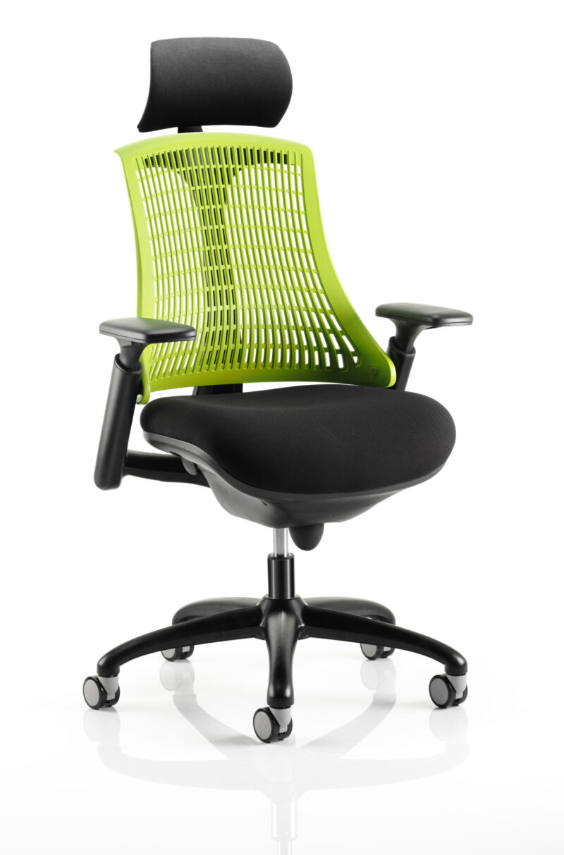 Flex Medium Back Black Frame Task Operator Office Chair with Arms - Image 7