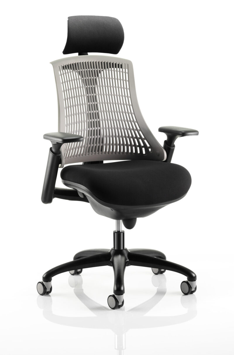 Flex Medium Back Black Frame Task Operator Office Chair with Arms - Image 13