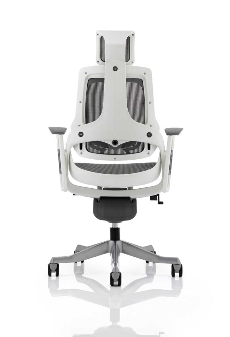 Zure High Back White Shell Executive Office Chair with Arms - Image 35