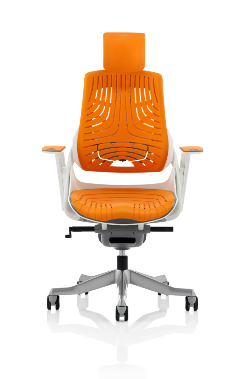 Zure High Back White Shell Executive Office Chair with Arms - Image 45