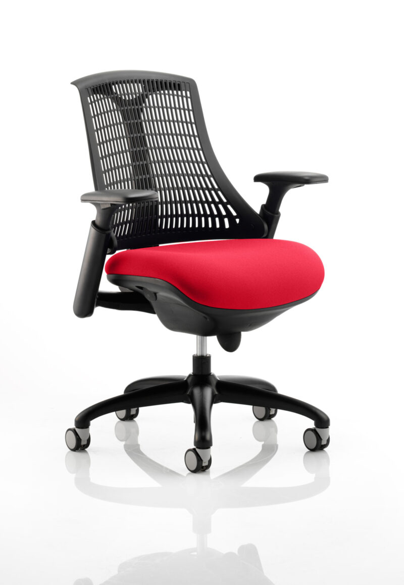Flex Medium Back Black Frame Task Operator Office Chair with Arms - Image 15