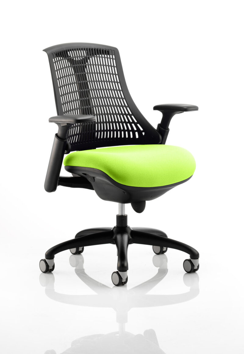 Flex Medium Back Black Frame Task Operator Office Chair with Arms - Image 16