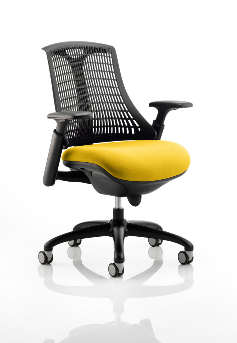 Flex Medium Back Black Frame Task Operator Office Chair with Arms - Image 19