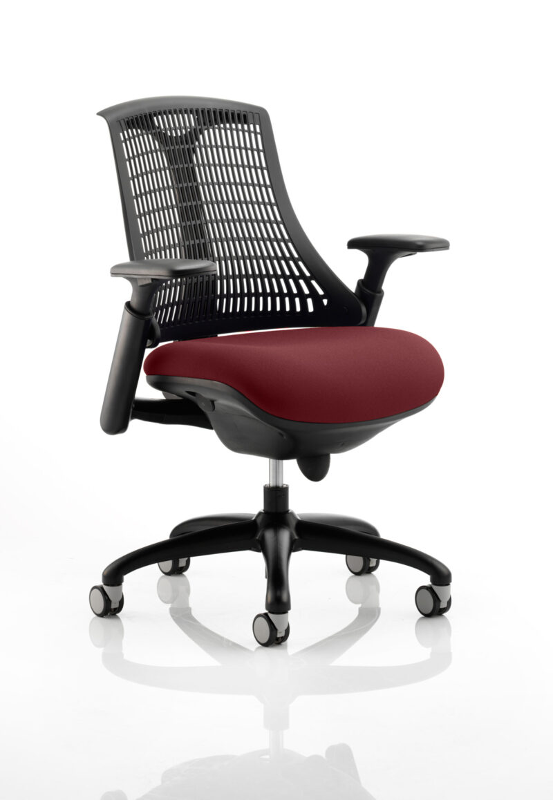 Flex Medium Back Black Frame Task Operator Office Chair with Arms - Image 20